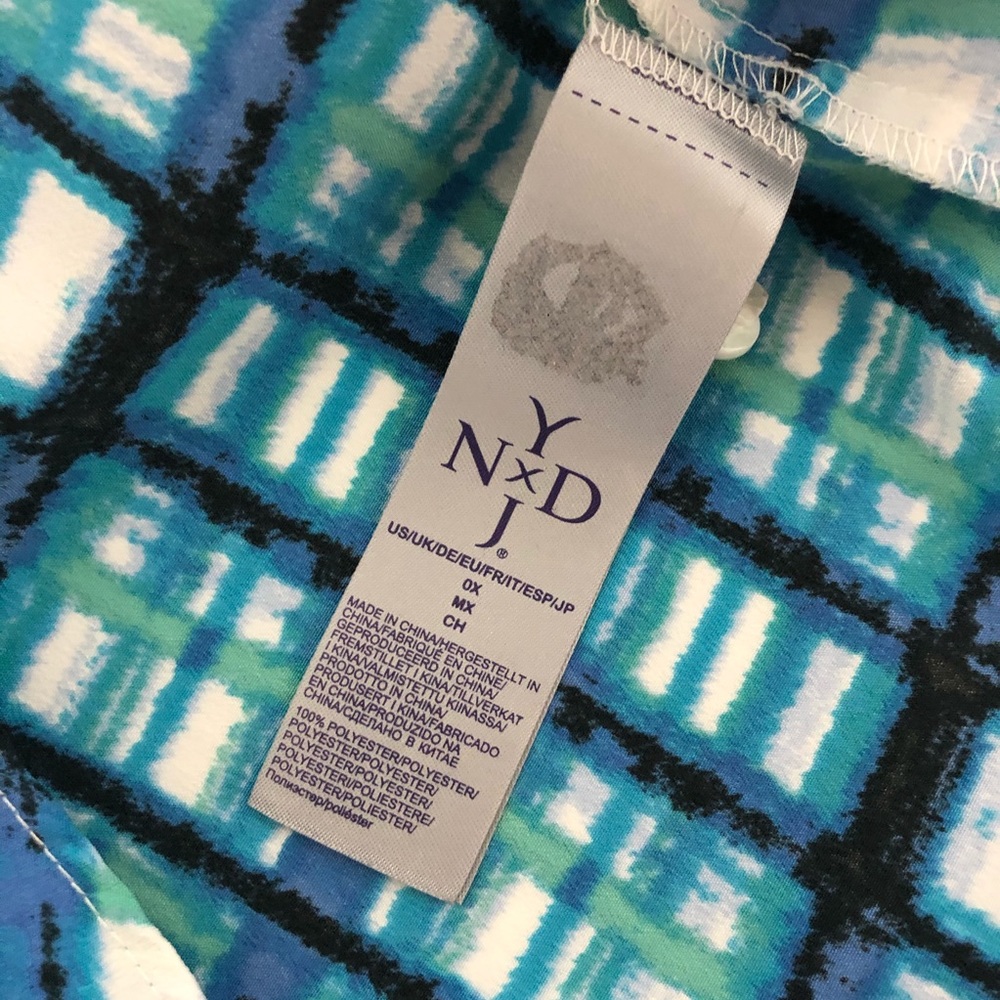 NYDJ Plaid Tie Front Tunic Top - Picture 4 of 9